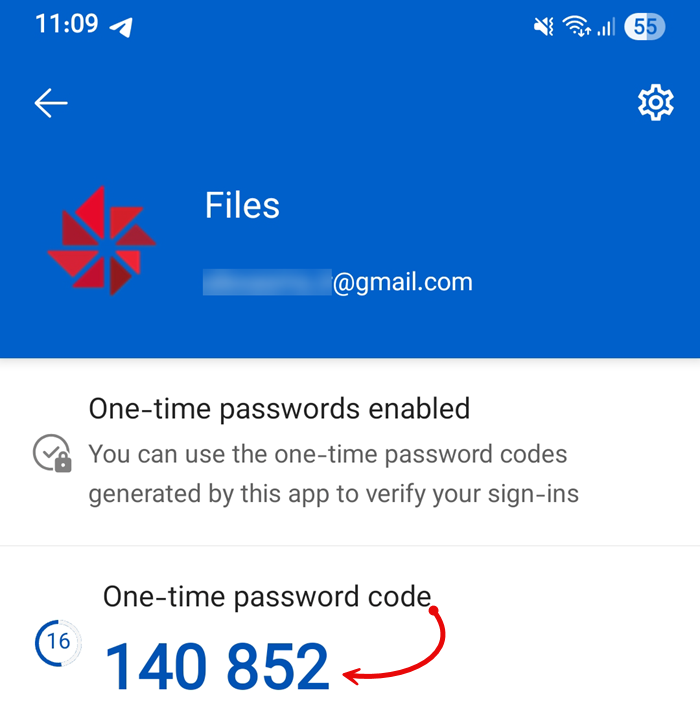 کد ورود دو مرحله‌ای فایلز