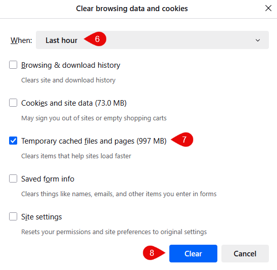 حذف کش مرورگر فایرفاکس در ویندوز