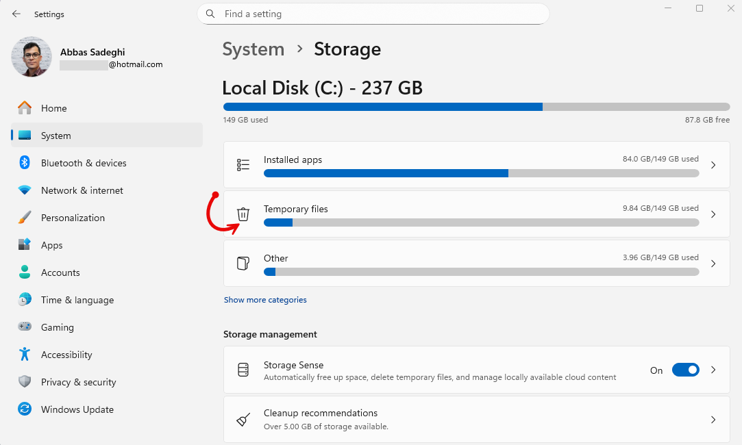 افزایش سرعت هارد با حذف فایل‌های موقت و غیرضروری
